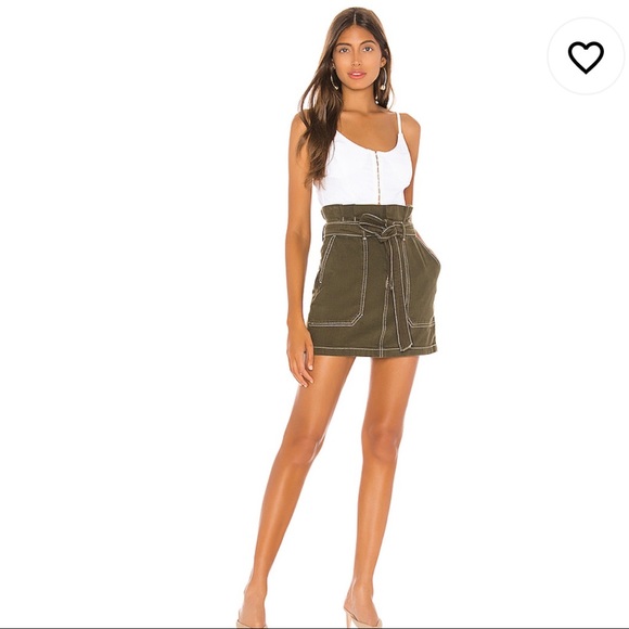 Free People Dresses & Skirts - Free People High Waist Green Mini Skirt, Size 2